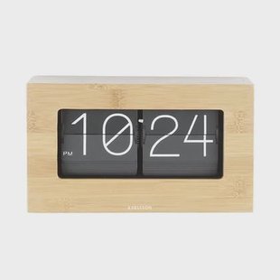 Karlsson Tafelklok Boxed - Flip - Bamboe - 20,5x7x11,5cm