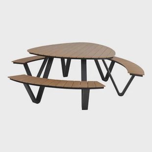 Lesli Living Arezzo picknickset driehoek polywood teaklook Lesli Living Arezzo picknickset driehoek polywood teaklook