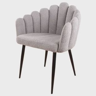 DS4U Flower eetkamerstoel bouclé grijs