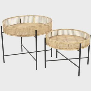 Lesli Living Bijzettafel Aiko Naturel - Set van twee