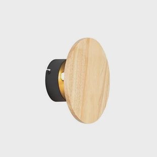 QAZQA Landelijk wandlamp hout rond kantelbaar - Pulley