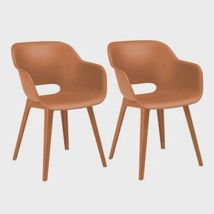 Keter Akola Tuinstoelen - 2 stuks -56.5x55x80cm - Oranje