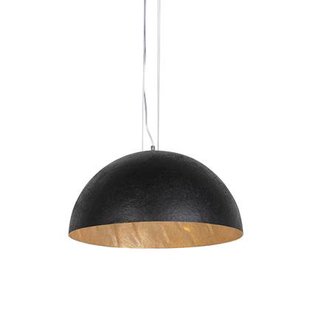 QAZQA Industriële hanglamp zwart met goud 50 cm - Magna QAZQA Industriële hanglamp zwart met goud 50 cm - Magna