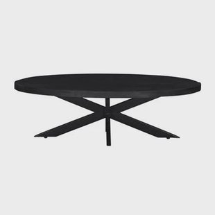 Giga Meubel - Salontafel Ovaal Zwart - 130cm - Mangohout