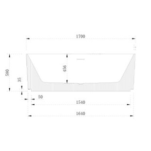 Vrijstaand Ligbad Arcqua Costilla 170x80 Acryl Glans Wit