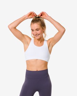 HEMA Niet voorgevormde sporttop medium support zonder beugel naadloos wit (wit)