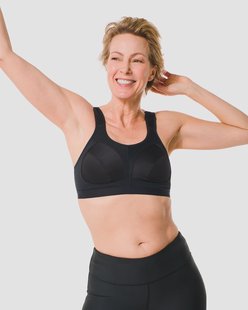 HEMA Niet voorgevormde sportbh high support zonder beugel zwart (zwart)