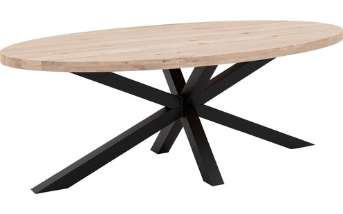 Goossens Eettafel Blade, Strak blad ovaal 200 x 110 cm 6 cm dik