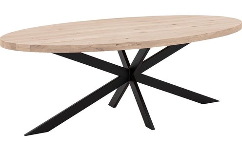 Goossens Eettafel Blade, Strak blad ovaal 240 x 120 cm 6 cm dik Goossens Eettafel Blade, Strak blad ovaal 240 x 120 cm 6 cm dik