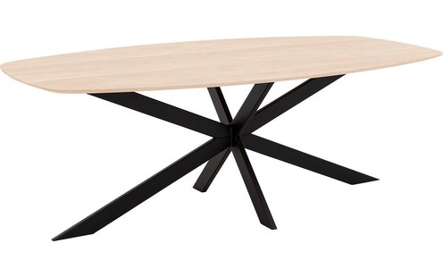 Goossens Excellent Eettafel Floyd, Semi ovaal 220 x 120 cm