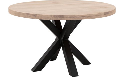Goossens Eettafel Blade, Strak blad rond 120 x 120 cm 6 cm dik