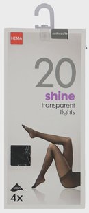 HEMA Panty&apos;s glans transparant 20 denier - 4 stuks antraciet (antraciet)