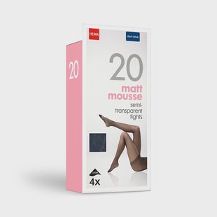 HEMA Panty&apos;s mat halfdoorschijnend 20 denier - 4 stuks donkerblauw (donkerblauw)