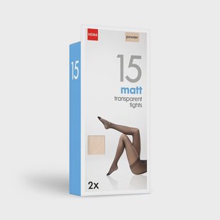 HEMA Pantys mat 15 denier - 2 stuks poeder (poeder)
