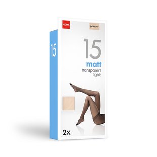 HEMA Pantys mat 15 denier - 2 stuks poeder (poeder)