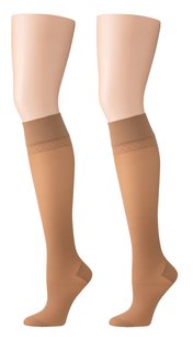 HEMA 2-pak kniekousen licht ondersteunend 40 denier naturel (naturel)