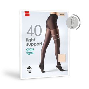 HEMA Light support gloss panty 40 denier poeder (poeder)