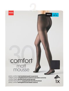 HEMA Comfort panty matt-mousse 30 denier zwart (zwart)