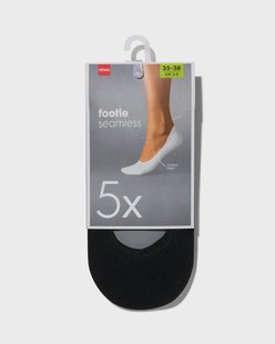 HEMA Damesfooties naadloos - 5 paar zwart (zwart)