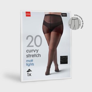 HEMA Panty curvy stretch 20 denier zwart (zwart)
