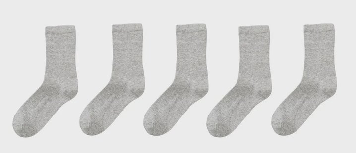 HEMA 5-pak damessokken grijsmelange (grijsmelange)