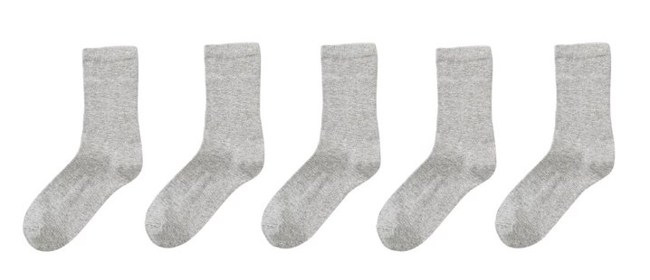 HEMA 5-pak Damessokken Grijsmelange (grijsmelange) HEMA 5-pak Damessokken Grijsmelange (grijsmelange)