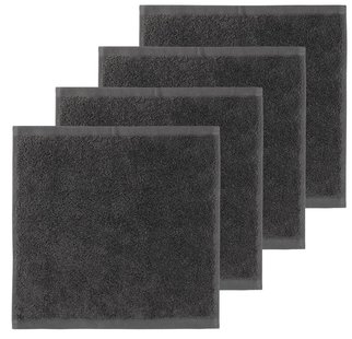 HEMA Gezichtsdoekjes 30x30 zware kwaliteit grijs - 4 stuks (donkergrijs)