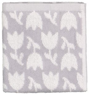 HEMA Keukendoek - 50 x 50 - katoen - wit/grijs bloemen (lichtgrijs)