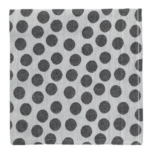 HEMA Theedoek 65x65 katoen grijs stip (zwart/wit)