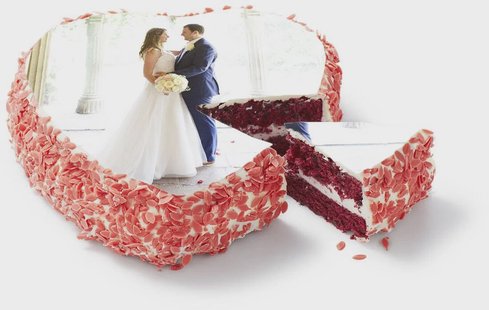 HEMA Fototaart hart red velvet 8 p.