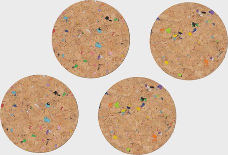 HEMA Onderzetters Ø 9.5 cm kurk recycled terrazzo - 4 stuks (terra)