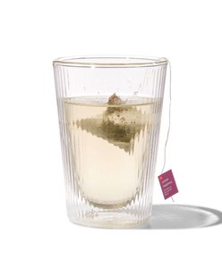 HEMA Dubbelwandig glas streep reliëf 350ml