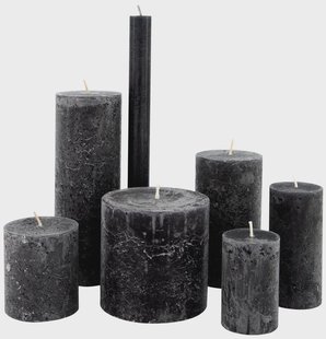 HEMA Rustieke kaarsen zwart (zwart)