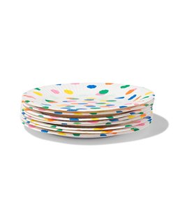 HEMA Gebaksbordjes karton confetti Ø17.5cm - 8 stuks