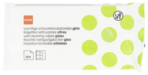 HEMA Vochtige schoonmaakdoekjes glas 29x18 - 20 stuks