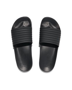 HEMA Heren badslippers met ribbelband zwart (zwart)