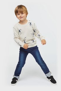 HEMA Kinder broek jogdenim skinny fit donkerblauw (donkerblauw)