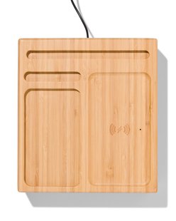 HEMA Organizer met draadloze oplader bamboe