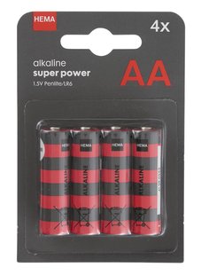 HEMA AA alkaline super power batterijen - 4 stuks