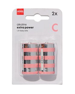 HEMA C alkaline extra power batterijen - 2 stuks