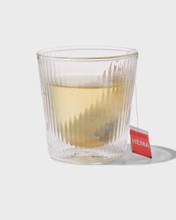 HEMA Dubbelwandig glas streep reliëf 150ml