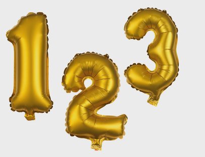 HEMA Folieballon cijfers 0-9 goud (goud)