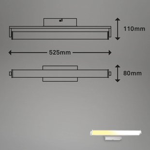 Briloner LED wandlamp Udonga, draaibaar, CCT, Dime, nikkel