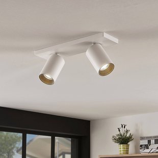 Arcchio spot Brinja, set van 2, wit, hoekig, 2-lamps, GU10