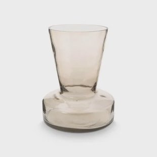 vtwonen Glazen Trompet Vaas - Bloemenvaas - Zand - 16x19cm