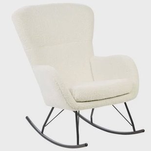 Beliani - ANASET - Schommelstoel - Crème - Bouclé