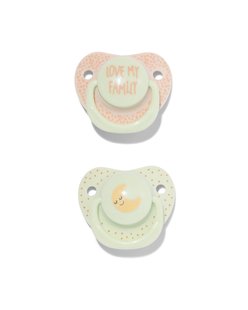 HEMA Fopspenen met platte kant maan 0-6m