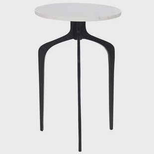 Beliani - TIHOI - Bijzettafel - Wit - Marmer Beliani - TIHOI - Bijzettafel - Wit - Marmer