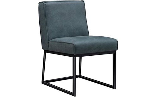 Goossens Excellent Eetkamerstoel Ton zwart leer leuning, urban industrieel