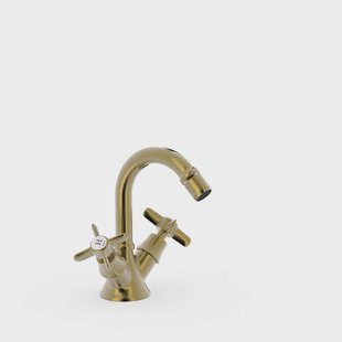 Bidetmengkraan Tres Clasic 2 Kruisgreep Verouderd Messing